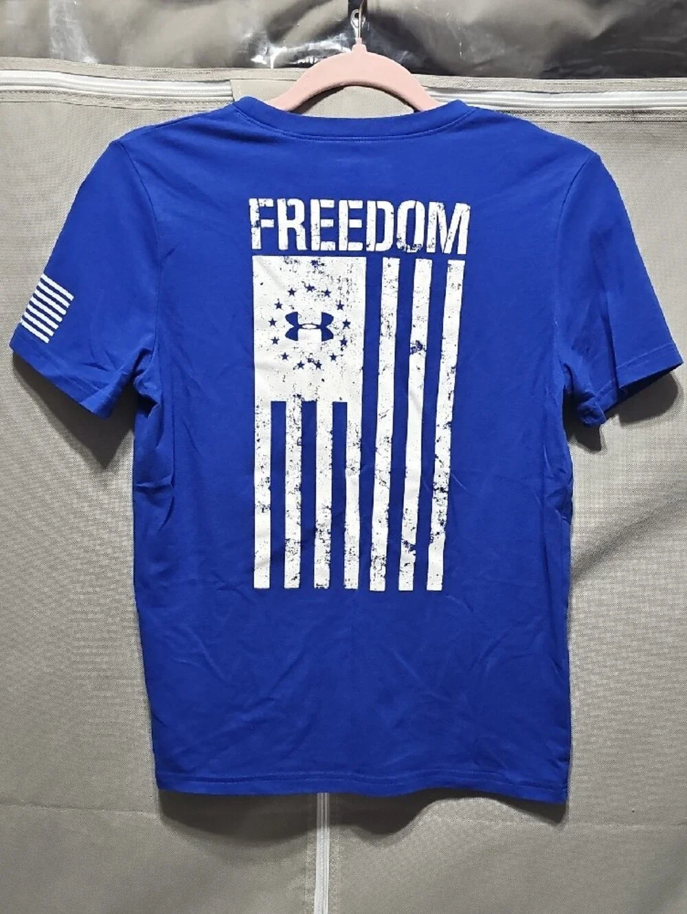 Under Armour Royal Blue Short Sleeve Performance Tee with Flag Detail